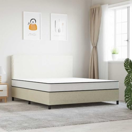 Plumbpyr Bonnell madrass fjäderkärna medium 200 x 200 cm komfortmadrass med ventilerande tygöverdrag, hållbar fjädermadrass för vuxna och äldre