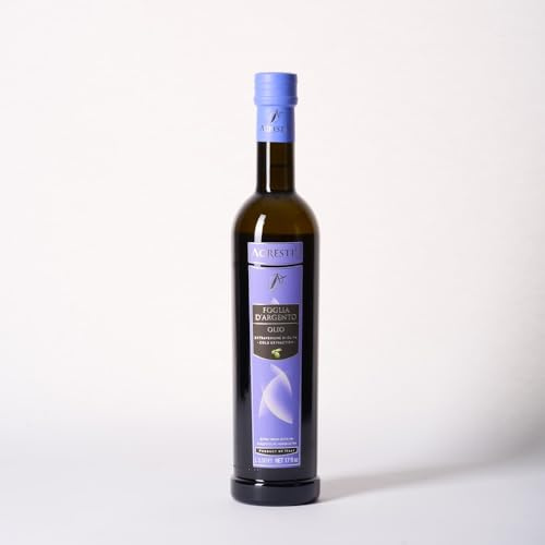6 x 500 ml - Foglia D’Argento - Olio Extravergine di Oliva - Estratto a Freddo - Prodotto Tipico Siciliano - Bottiglia da 500 ml - Agrestis
