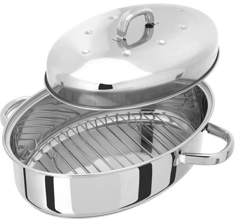 Judge TC182 35 x 25 cm Termico rostiera Ovale con Coperchio a Cupola in Acciaio Inox