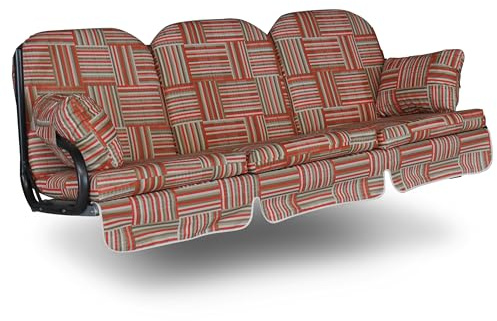 ANGERER Hollywoodschaukel Auflage Deluxe rot-beige-braun Gemustert | passend für viele 3-Sitzer Hollywoodschaukeln, Schaukelauflage Made in Germany