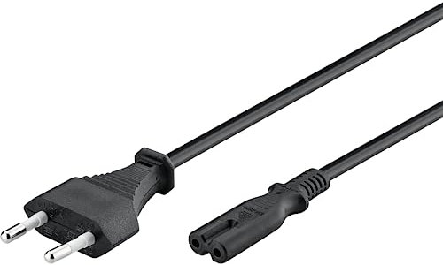 goobay 0,5 m Eurostecker auf 2-Pin Euro Doppelbuchse Gerade; Schwarz 97359