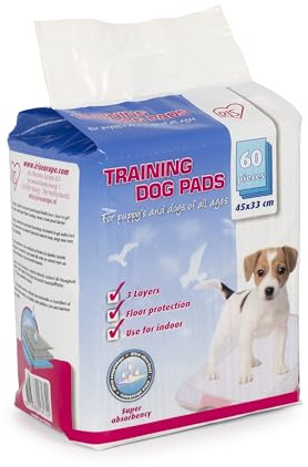 Iris Ohyama, Trainingspads für Hunde 44x30 Welpen Unterlagen, Inkontinenzunterlage Einweg, 5 Lagen auslaufsicherer und widerstandsfähiger Schutz, (60 Stück) NS-100R