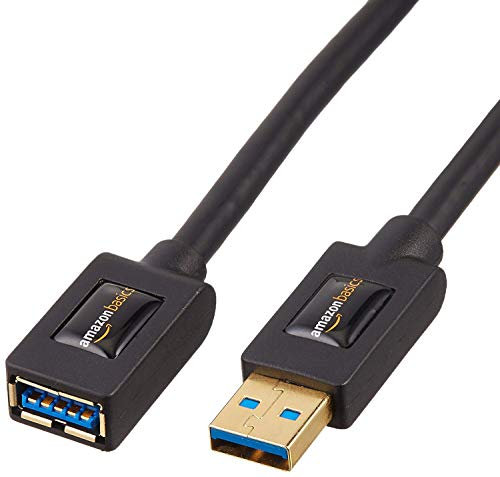 Amazon Basics USB Type A 3.0-Verlängerungskabel (A-Stecker auf A-Buchse) 1 m (2 Stück), Schwarz