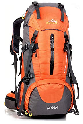 MYMM Sac à dos de trekking 50 l/80 l - Idéal pour le sport en plein air, la randonnée, le trekking, le camping, les voyages, l'alpinisme, Orange, 50 Lang
