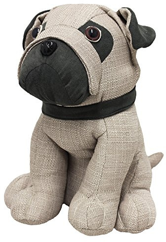 Riva Paoletti Mops hund dörrstopp – kraftig sandfyllning – 100% polyester – 23 x 15 x 24 cm (9 x 6 x 9) – designad i Storbritannien