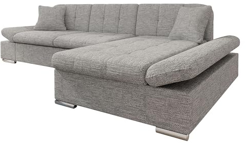 Mirjan24 Ecksofa Malwi mit Regulierbare Armlehnen Design Eckcouch mit Schlaffunktion Bettkasten L-Form Sofa vom Hersteller Couch Wohnlandschaft (Lawa 05, Ecksofa: Rechts)
