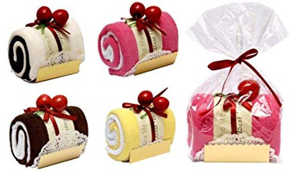 Lote de 20 Toallas con Bolsita Forma Tronco Pastel Cupcake- Detalles Originales para Invitados de Bodas, Regalos Comuniones y Cumpleaños Infantiles