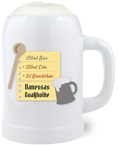 Bavariashop Bierkrug Goaßhoibe mit Wunschnamen, Individuelle Geschenkidee, 0,5 Liter, Made in Germany