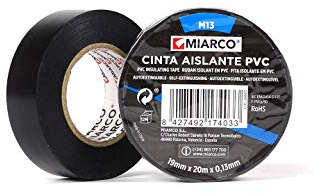 Miarco 26663 - Cinta aislante de PVC M13 Negro 19mm x 20m x 0,13mm