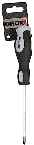 OROK - Tournevis cruciforme, tournevis plat - PH1-1 x 100 mm - Lame traversante - Outil à main en acier allié doté d'une poignée en plastique - Tournevis cruciforme 1x100 mm - Pratique