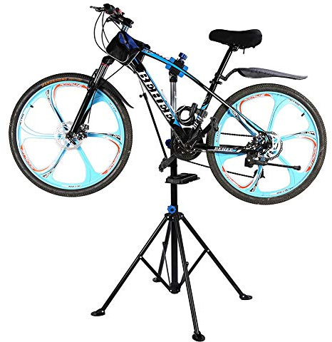 Ejoyous Fahrradmontageständer 50 kg Belastbar, Klappbar und Höhenverstellbar Fahrradmontageständer, robuster Fahrradständer, Schwarz für Fahrradreparatur, Belastbar bis 50kg