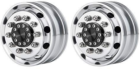 RC-Hub 2pcs Aluminum Alloy Front Wheels Rims for 1/14 Tamiya Trailer Truck RC Car (Width 25mm)