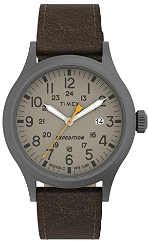 Timex Expedition Scout nylonrem herrklocka, Mörkbrun/kanonmetall/kaki, Timex Expedition scout 40 klocka för män