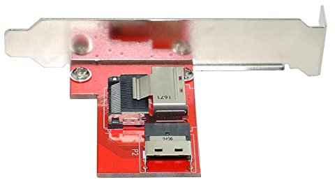 NFHK PCI-Express 4.0 Slimline SAS SFF-8654 to Mini SAS SFF-8087 PCBA Female Adapter With Bracket
