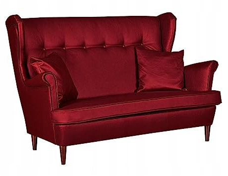 Family Meble Sofa, Modell EkoSkóra, 2-Sitzer, Ledersofa Couch, Zierpolsterung, Freistehendes, Lounge Sofa, Bequem zum Entspannen, Elegantes Design, Für Wohnzimmer, Wartezimmer, Santiago 61