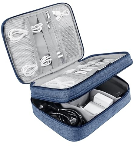 XunHe Travel Cable Organiser Bag, 3-Layer Electronics Gadget Travel Bag, Universal Waterproof Portable Travel Accessories Organizer Bag for Cable Wires Chargers Mouse Hard Driver USB Disk...