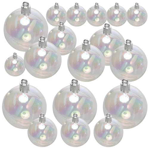 HOMSFOU 72 STK Weihnachtskugeln Klar Schillernd Kuppeln Aus Kunststoff Für Bastelarbeiten Befüllbarer Kugelschmuck Hängekugel Aus Kunststoff Klare Kugeln Plastik Hängende Kugel Weihnachten