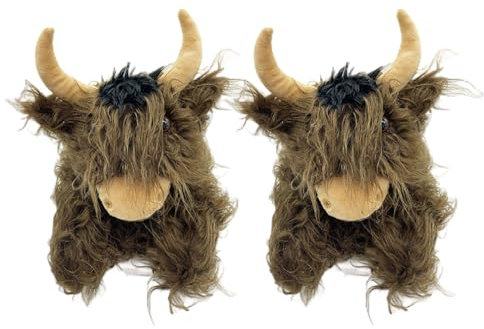 Highland Cow Hausschuhe, Plüsch schottische Kuh Hausschuhe, weiche warme Tier Hausschuhe Home Indoor Schuhe (Dark Brown, Erwachsene, Damen, 41, Numerisch (von/bis), EU Schuhgrößensystem, 45, M)