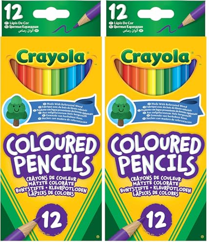 CRAYOLA Buntstifte Set, 12 Farbstifte, Leuchtende Farben, ideal für Schule und Kindergarten, perfekt für kreative Aktivitäten und Basteln, Haltbare weiche Mine, ab 3 Jahren, FSC-zertifiziertes Holz