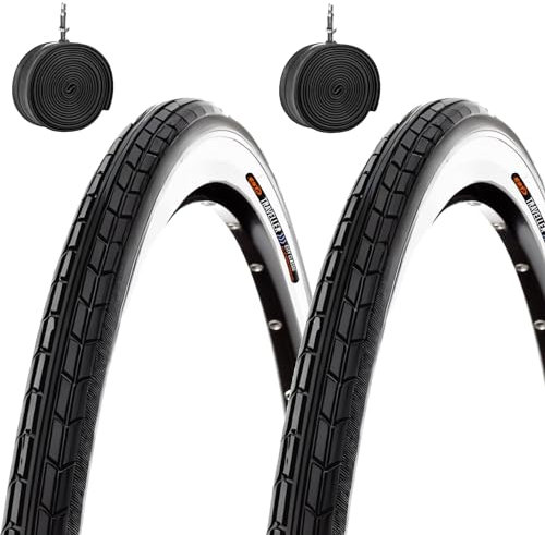 2 Radkappen 700 x 35 C (37-622) + Kammern weiß schwarz Straße 28 1 5/8 3/8 Citybike Trekking Fahrrad, Fahrradteile Fahrradmantel Fahrrad Reifen