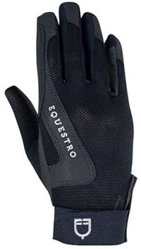 Equestro Guanto Bambino Modello Sunny 10-12 Anni, Nero