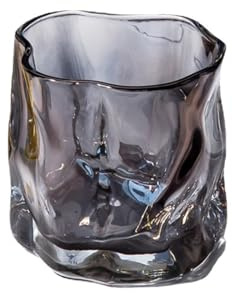 HUASTAR Bicchiere da whisky (bicchiere singolo), bicchieri creativi da cocktail per bar a casa, bicchieri in cristallo per gli amanti dello scotch, del bourbon e del whisky (grigio), 7,5 x 7,5 cm