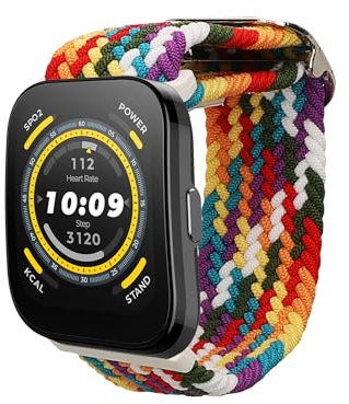 kwmobile Bracelet compatible avec 22mm Amazfit Bip 6 / Bip 5 Unity/Bip 5 / GTS 3 / Balance 2 / Helio Strap - Bracelets de rechange en nylon pour fitness tracker - multicolore