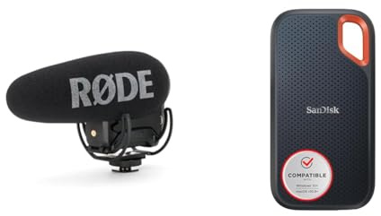 RØDE VideoMic Pro+ Premium Shotgun-Mikrofon & SanDisk Extreme Portable SSD 1 TB