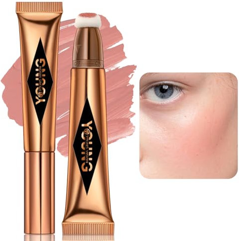 Liquid Blush, Cream Blush Stick, Blushers for Cheeks Make up, Beauty Blush, Liquid Highlighter, Liquid Contour, Liquid Blush Wand, Silky & Long-Wearing, Cream Blusher for Mature Skin (01#Blush, 12ml)