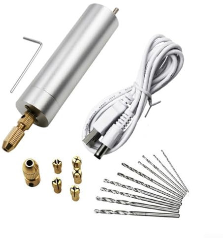 Elektrisches Handbohrer-Set, Gravurstift-Set, Mini-Bohrstift, elektrisches Handbohrer-Set, Polieren, elektrische Bohrmaschine mit einstellbarer Drehzahlschleifen (Set B)