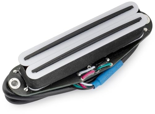 Musiclily Pro ST-DPMC Céramique Humbucker Format Simple Bobinage Blanc | Rail Blade,pour Guitare électrique Style Strat