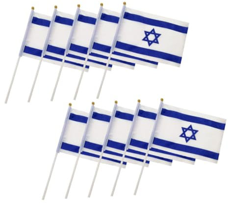 BESPORTBLE 10stücke Israelische Polyester Flagge Gartenflagge Für Dekoration Nationalflagge Für Sport Und Festival Hängende Flagge Für Haus Und Für Reisen Und Schmuck Langlebige Für