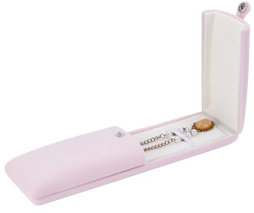 FINGERINSPIRE Scatola di imballaggio per gioielli in velluto rosa custodia per collane Velluti ciondolo scatole regalo in velluto collana vetrina lunga catena scatole regalo collane scatola regalo per