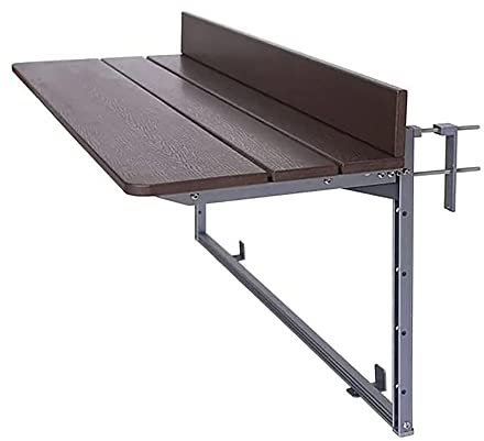 PLMNBQWE Balkon-Stehtisch für Geländer, Stehtisch für den Außenbereich, Balkontisch, höhenverstellbar, klein, zusammenklappbar, platzsparend, Serviertisch, Theke