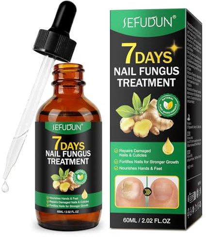 60ml Ginger Nail Treatment Nail - Ginger Nail Growth Serum for Toenail and Fingernail, 7 Days Fungal Nail Treatment,Fix and Renew Damaged, Broken Nails,Restoring Healthy Nails