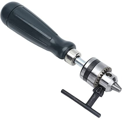 Taladro Manual, Manual de Acero Al Carbono Taladro de Perforación de Manejo con Llave de Chuck y Taladro de Broca de 5 Piezas para Joyas para Joyas de Madera de Plástico Tuerca de Joyería