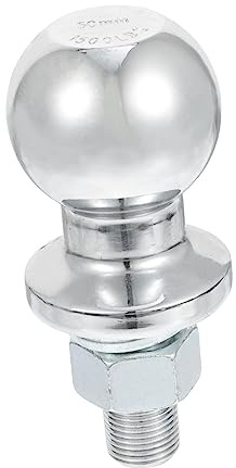 FUNOMOCYA Sfera di Traino 50mm M19 3500 Lbs in Acciaio Cromato Zincato | Collegamento per Rimorchio, Resistenza Affidabile, Protezione da Sporco e Pioggia, Colore Argento