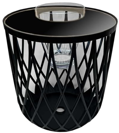COOTAB COOLER TABLE Moderner runder Beistelltisch Dubai mit Kühlfunktion & herausnehmbarem Acryl-Getränkekühler|Design Loungetisch für Garten, Terrasse & Balkon | wetterfest & robust | Schwarz