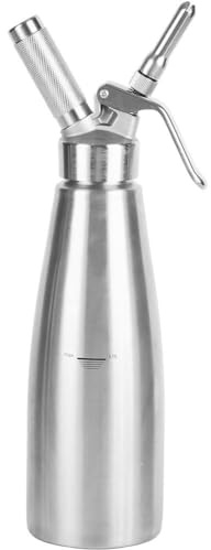 HiyyFloy Distributeur De Crème Fouettée, Siphon À Crème en Acier Inoxydable Distributeur De Chargeur De Crème pour Gâteau, Fromage, Dessert