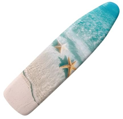 OPENARTUP Large Ironing Board Covers Standard Size 52×13 Pad, Beach Starfish Iron Board Covers Adjustable Pad for Home, Waterproof Heat Resistant Iron Board Cover