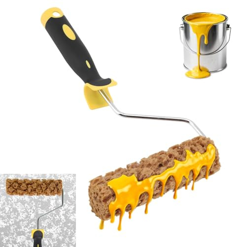 Texture Paint Roller, Small 6 Inch Texture Sponge Paint Roller for Texture Painting Decorators Brush Tool, Fast and Easy Pattern Art Sponge Roller for Home Wall Decorating Painting Tool