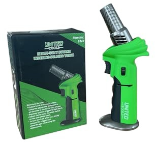 United Tools Heavy-Duty Butane Soldering Torch, 0.25W Power, 10g Gas Capacity, 1300°C Max Temperature