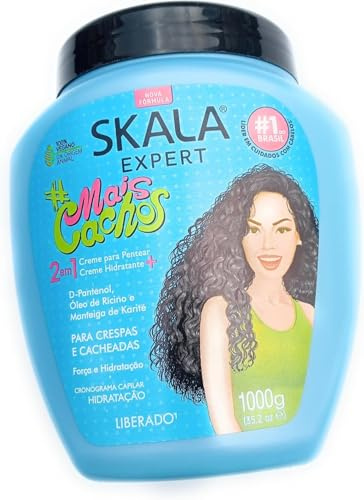 SKALA Mais Cachos Curly Hair Treatment 3ABC - Anti-Frizz, 2-in-1 Conditioning & Detangling Cream, Vegan, Moisturising, Hydrating, Curl Defining, Sulfate/Silicone Free