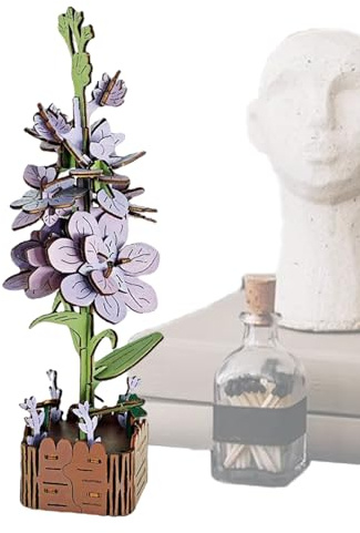 Puzzle de Fleurs 3D,Kit de Construction Florale | Casse-Tête en Bois 3D | Jeu Créatif, Décoration Maison, Détente, Idée Déco Étagère et Table