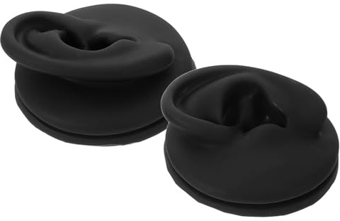 WATIIFUFU 2 St Silikonöronmodell Flexibel och för Realistisk Piercingträning och Smyckesvisning Vänster och Öra Svart Bärbar Öronpiercing Övningsdocka för Nybörjare och Proffs
