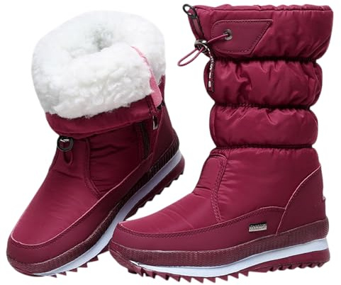 Stivali da neve invernali da donna, stivaletti a metà polpaccio per esterni | Stivaletti da esterno per donna | Stivaletti corti antiscivolo, stivali invernali a metà polpaccio per esterni per campegg