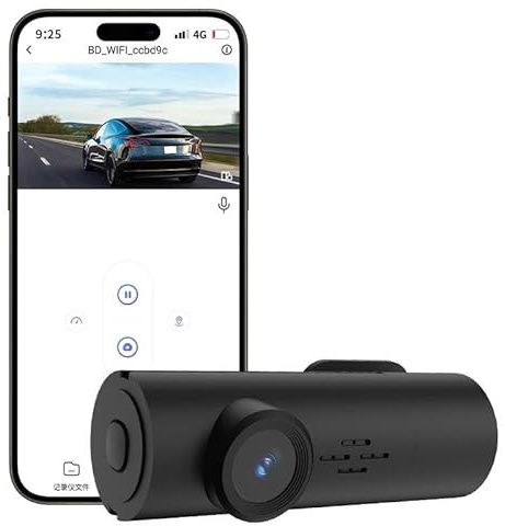 Dash Cam 1080P con WiFi, DVR Auto Telecamera Nascosta Mini con Visione Notturna, Monitoraggio Parcheggio 24h, Video Time-lapse, Registrazione a Ciclo Continuo, Angolo 170°, Supporto TF 128GB GIDACOM