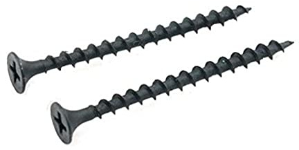 Merriway BH02573 (65 Pcs) Phillips Grip Tite Bugle Head Drywall Screw, Black Phosphate 3.5 x 32mm (No. 6 x 1.1/4 inch) - Pack of 65 Pieces