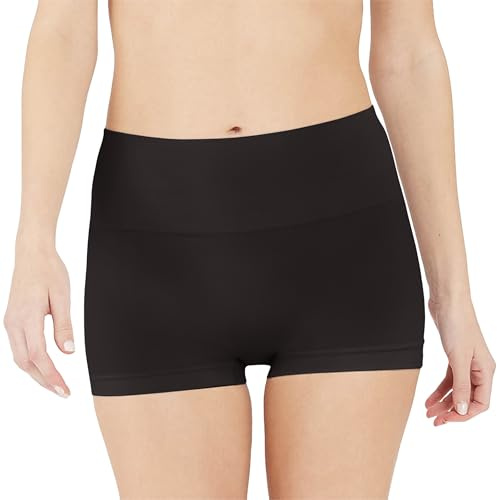 SPANX SPANXshape Everyday Shaping Boyshort - Comfortable Core Control Shapewear Underwear - Invisible Under Clothes - No-Show - Black - Large