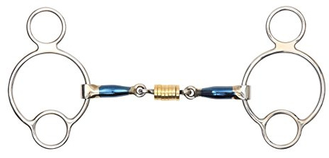 Gebiss aus Edelstahl mit Rollverbindung, blaue Legierung, blaues Sweet Iron Gebiss, BLUESWT